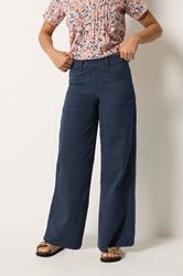 M&Co Petite Indigo Blue Wide Leg Jeggings | M&Co 3