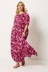 YOURS Plus Size Pink Floral Smock Maxi Dress | Yours Clothing 3