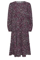 M&Co Berry Purple Ditsy Floral Print Ruffle Midi Dress | M&Co 5