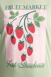 YOURS Plus Size Green 'Fruit Market' Sleep tee Nightdress | Yours Clothing 4