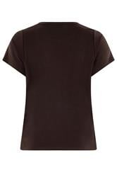 YOURS Plus Size Chocolate Brown Interlock T-Shirt | Yours Clothing 6