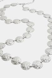 Silver Hammered Disk Belt | Yours Clothing 2