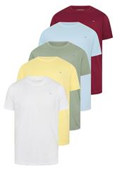 BadRhino Big & Tall 5 PACK Yellow/Green/Blue/Red/White Extra Long T-Shirts