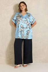 EVANS Plus Size Light Blue Floral Top | Evans 1