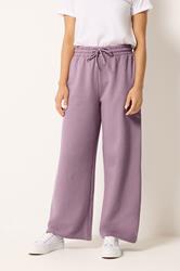 M&Co Petite Light Purple Wide Leg Joggers | M&Co 3