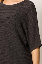 M&Co Chocolate Brown Short Sleeve Tape Knit Jumper | M&C0 4