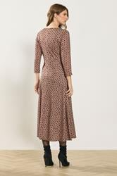 M&Co Mocha Brown Spot Twist Front Dress | M&Co 2