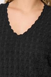 Yours Plus Size Black Set Bubble Textured Top & Trousers | Yours Clothing 5