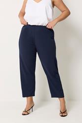 YOURS Plus Size Navy Barrel Trouser | Yours Clothing 1