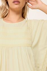 YOURS Plus Size Yellow Crochet Drape Sleeve Blouse | Yours Clothing 4