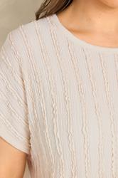 EVANS Plus Size Ivory White Textured Front Top | Evans 4