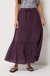 M&Co Petite Berry Purple Crinkle Maxi Skirt | M&Co 3