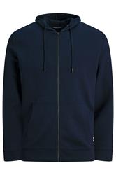 JACK & JONES Big & Tall Navy Zip Through Hoodie