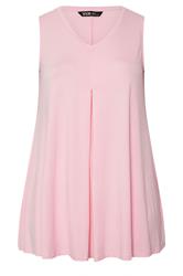 YOURS Curve Light Pink Pleat Front Vest Top