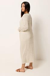 M&Co Petite Natural Brown Pointelle Longline Cardigan | M&Co 2