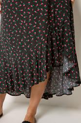 YOURS Plus Size Black Ditsy Floral Ruffle Skirt | Yours Clothing 4