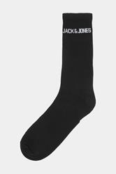 JACK & JONES Big & Tall 5 PACK Black Logo Tennis Socks | BadRhino 2