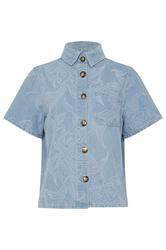 LTS PREMIUM Tall Women's Light Blue Cotton Jacquard Denim Shirt | Long Tall Sally  7