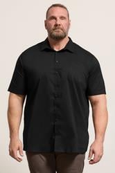 D555 Big & Tall Black Short Sleeve Non Iron Stretch Shirt | BadRhino 3