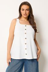 YOURS Plus Size White Crinkle Vest Top | Yours Clothing 3