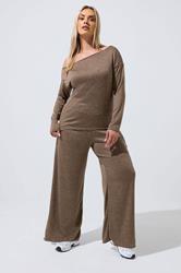 LIMITED COLLECTION Plus Size Natural Brown Wide Leg Trousers | Yours Clothing 3