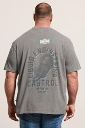 BadRhino Big & Tall Grey Acid Wash 'Castrol' Bike Graphic T-Shirt | BadRhino 2