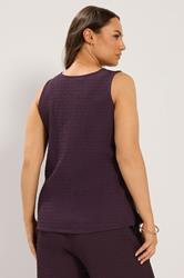 YOURS Plus Size Purple Textured Waistcoat | Yours Clothing 4