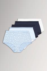YOURSET 5 PACK Curve Blue Floral Print Full Briefs