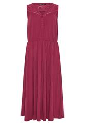 M&Co Berry Red Broderie Sleeveless Cotton Midi Dress | M&Co 5