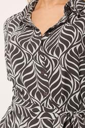 M&Co Brown Leaf Print Shirt Dress | M&Co 4