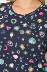 YOURS Plus Size Navy Blue Celestial Midaxi Nightdress | Yours Clothing 4