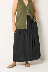 YOURS Plus Size Black Maxi Skirt | Yours Clothing 3