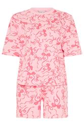 LIMITED COLLECTION Plus Size Pink Bow Pyjama Set | Yours Clothing 5