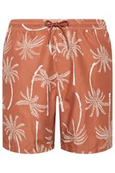 BadRhino Big & Tall Clay Orange Palm Tree Swim Shorts