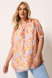 YOURS Plus Size White Floral Frill Neck Blouse | Yours Clothing 3