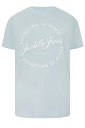 JACK & JONES Big & Tall 5 PACK Blue/Navy Blue/Green/Off-White/Black T-Shirts | BadRhino 9