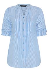 YOURS Plus Size Blue Stripe Pintuck Shirt | Yours Clothing 6