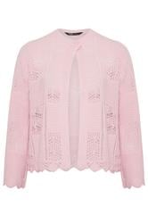 YOURS Curve Pink Crochet Knitted Cardigan