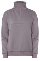 PixieGirl Petite Women's Lilac Purple Funnel Neck Half Zip Sweatshirt | PixieGirl  5