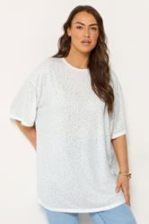 YOURS Plus Size White Animal Burnout T-Shirt | Yours Clothing 3
