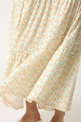 PixieGirl Petite Women's Orange Ditsy Floral Tiered Maxi Dress | PixieGirl 4
