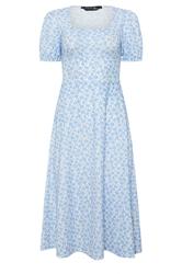 PixieGirl Petite Blue Ditsy Floral Midi Dress