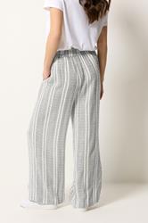 M&Co White Stripe Wide Leg Trousers | M&Co 2