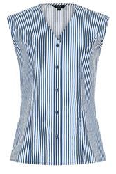 LTS Tall Women's Blue Striped Cotton Waistcoat | Long Tall Sally 6