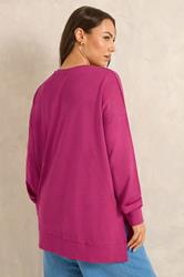 EVANS Plus Size Pink Luxe Sweatshirt | Evans 2