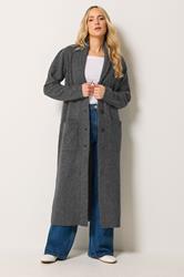 LTS Tall Grey Button Knitted Coatigan | Long Tall Sally 3