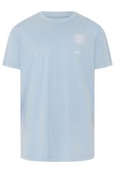 BadRhino Big & Tall Light Blue Acid Wash Graphic T-Shirt