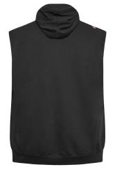 D555 Big & Tall Black Zip Through Sleeveless Hoodie | BadRhino 2