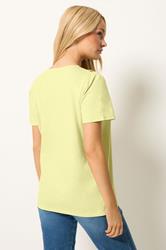 M&Co Lemon Yellow Short Sleeve Frill Cotton Blouse | M&Co 2