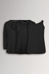 YOURS Plus Size 3 PACK Black Core T-Shirt Essentials Set | Yours Clothing 3